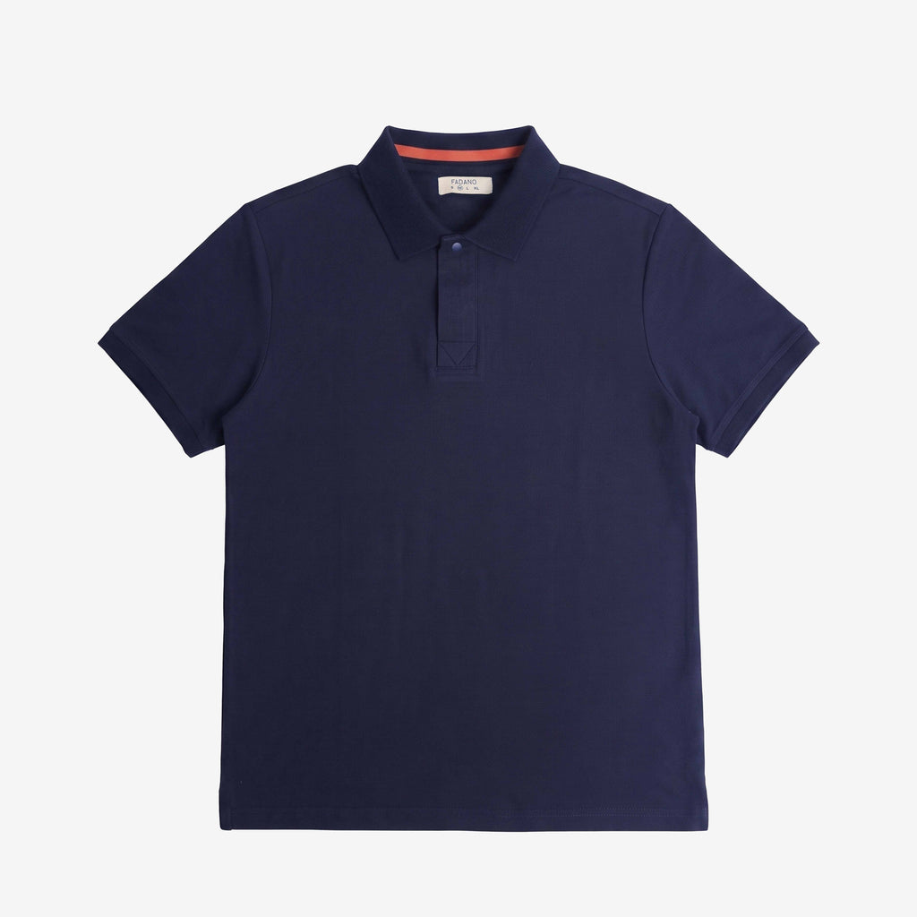 Cotton Textured Polo - Navy Blue
