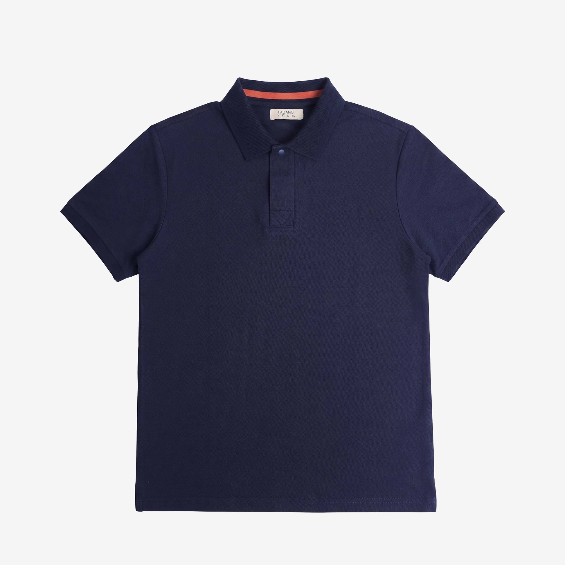 Cotton Textured Polo - Navy Blue