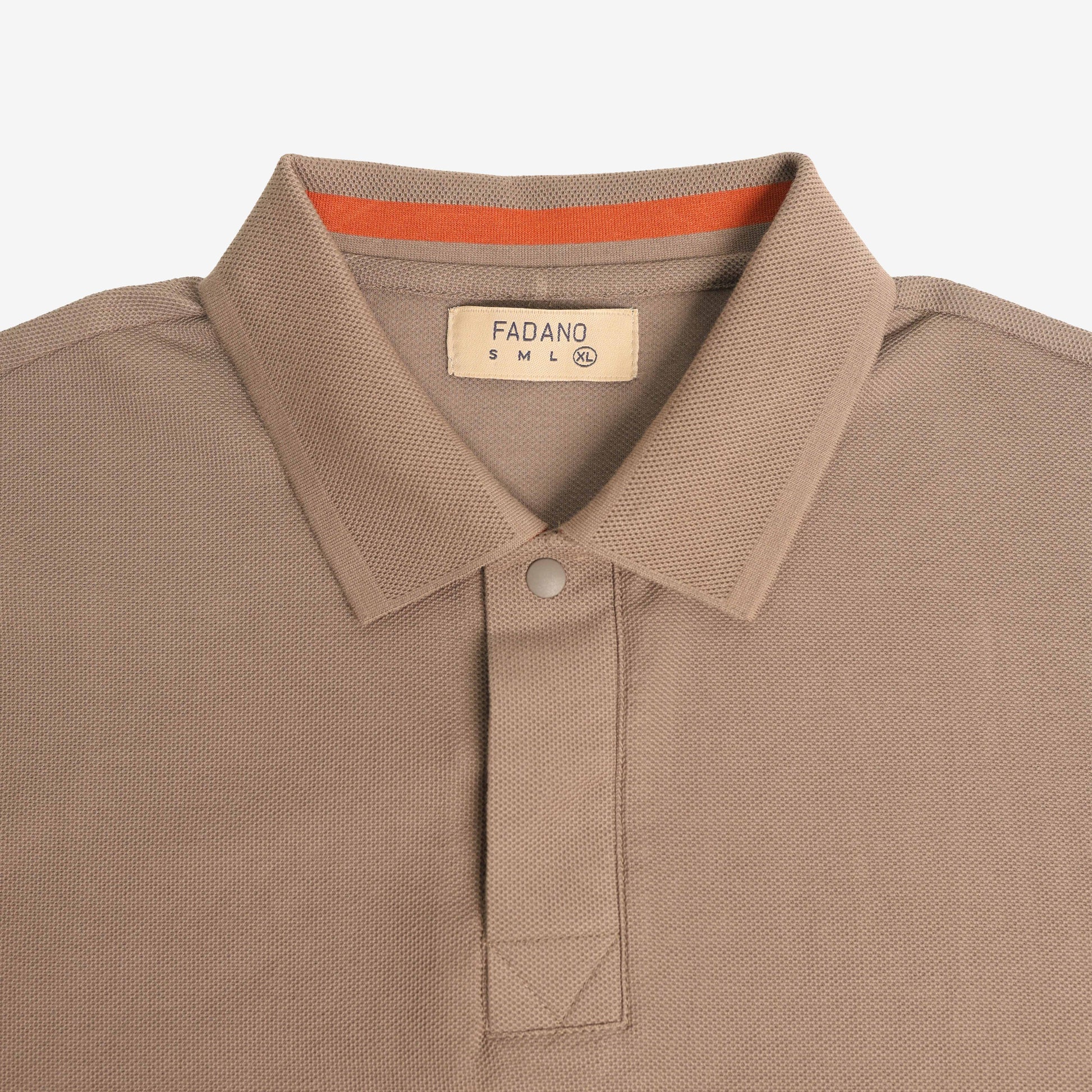 Cotton Textured Polo - ⁠Stone Brown