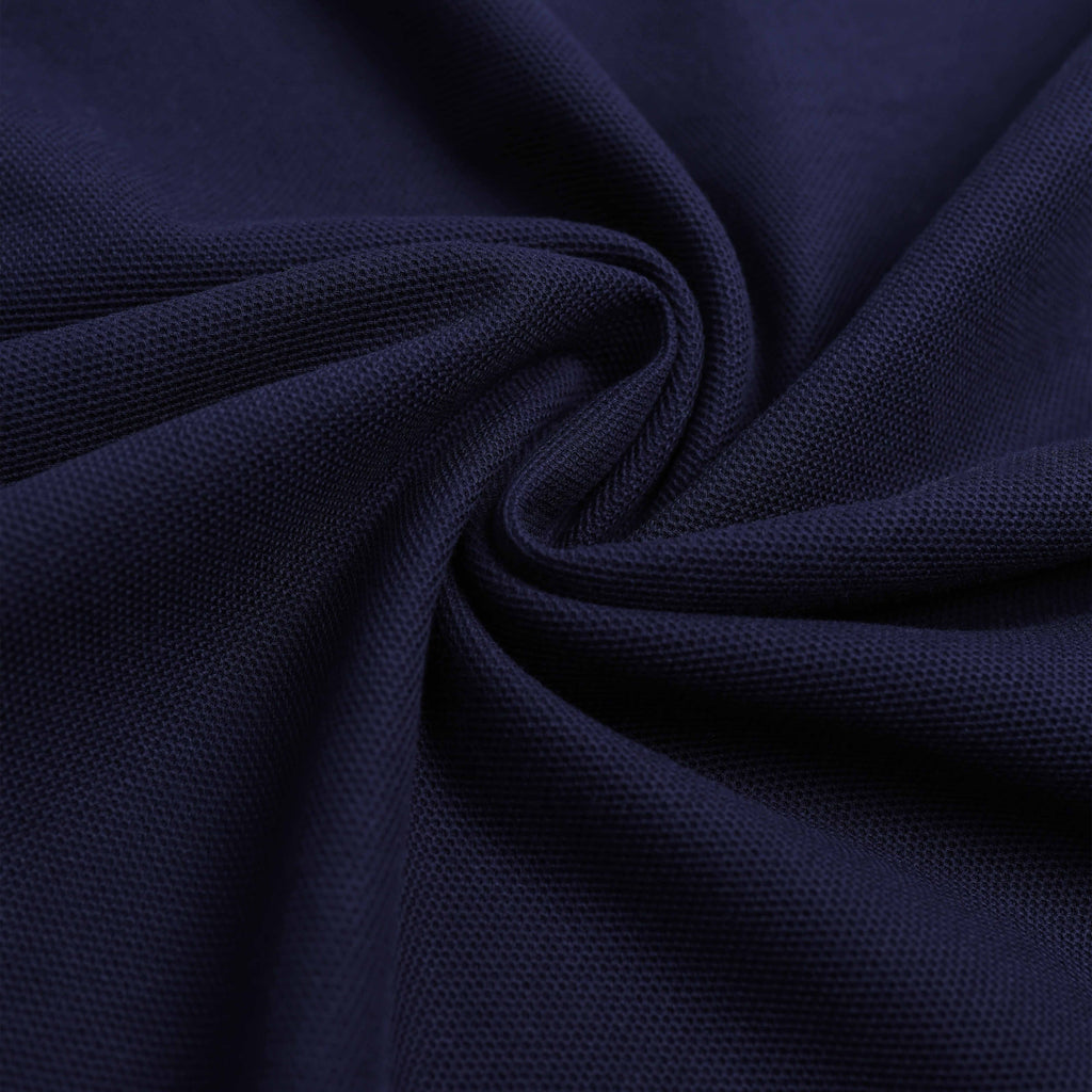Cotton Textured Polo - Navy Blue