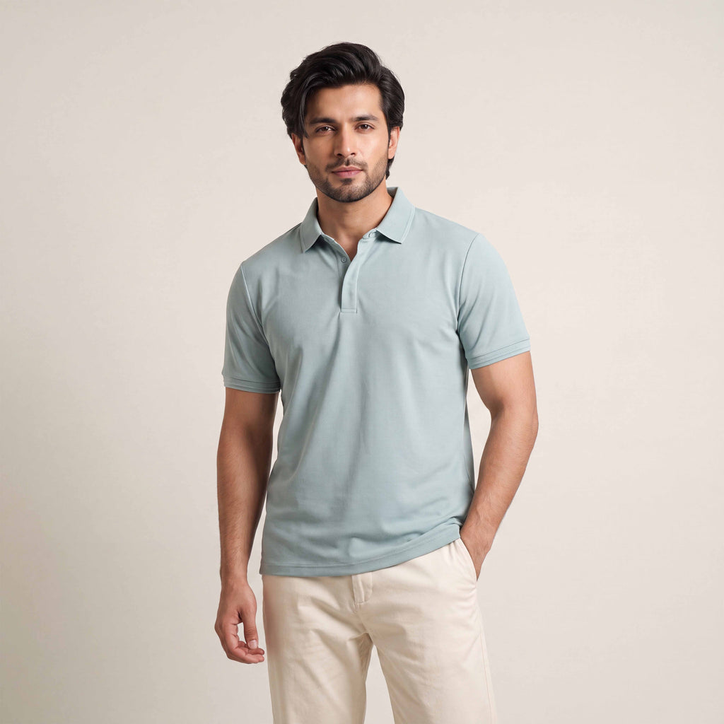 Signature Knit Polo - Misty Teal