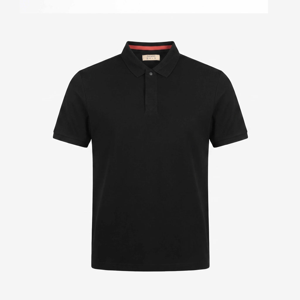 Cotton Textured Polo - ⁠ ⁠Black