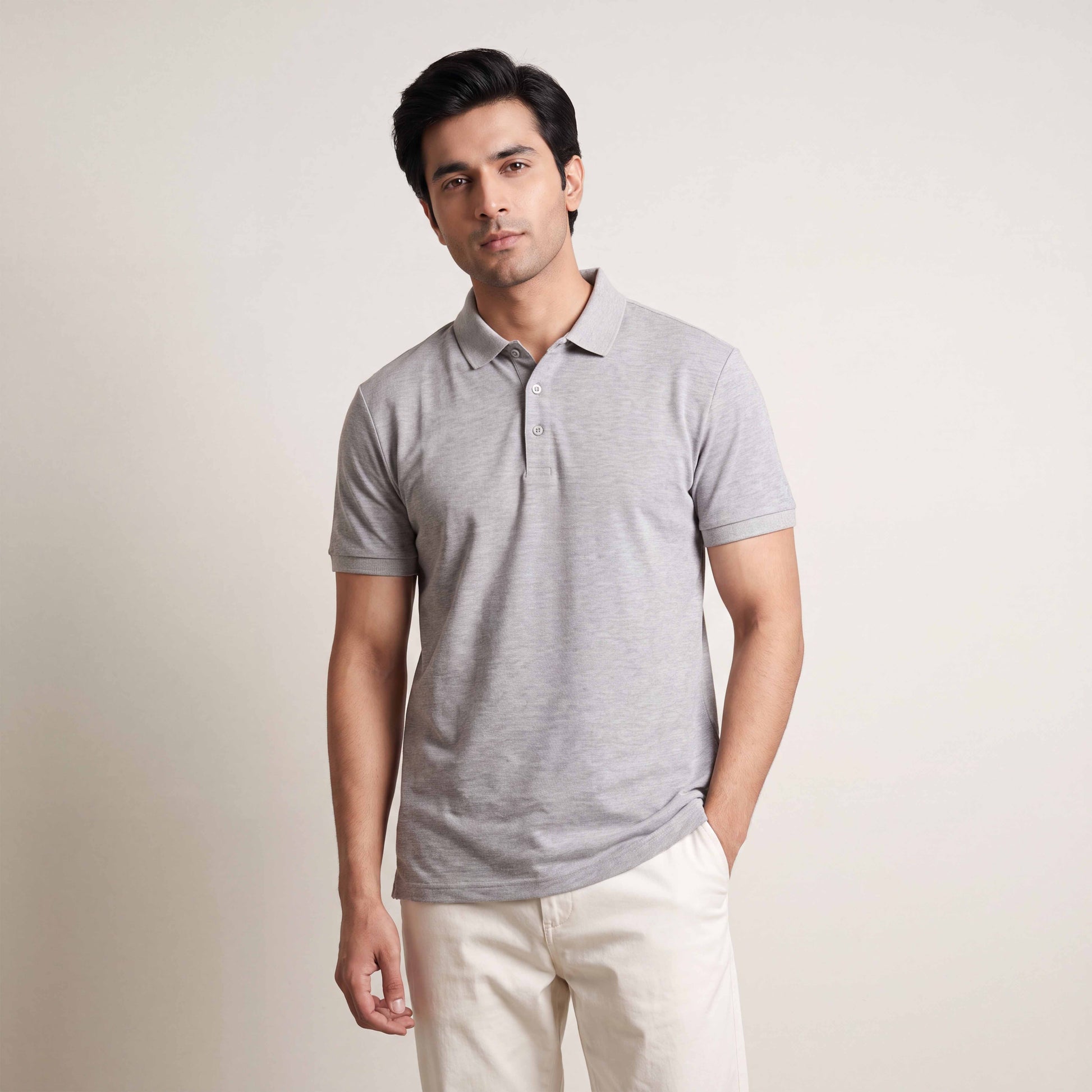 EaseFit Classic Polo - ⁠ ⁠Light Grey