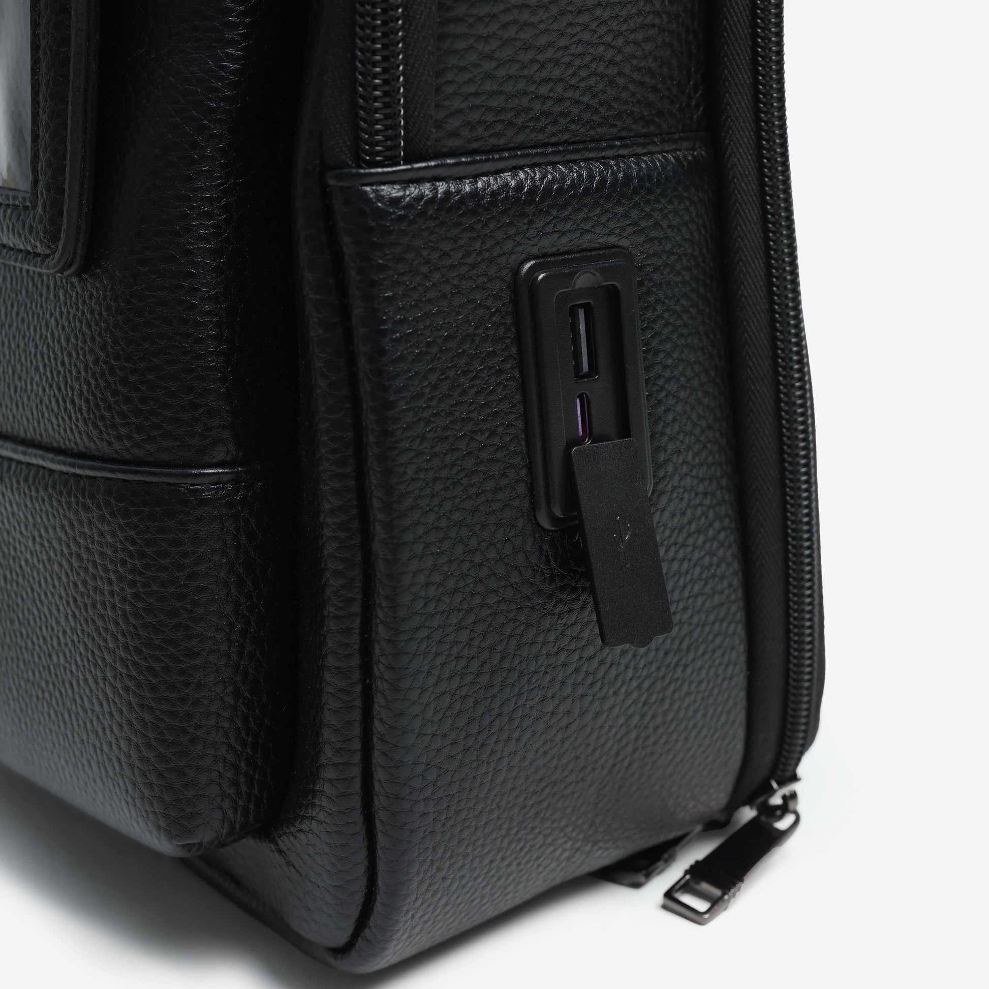 Textured Faux Leather Multifunctional Backpack