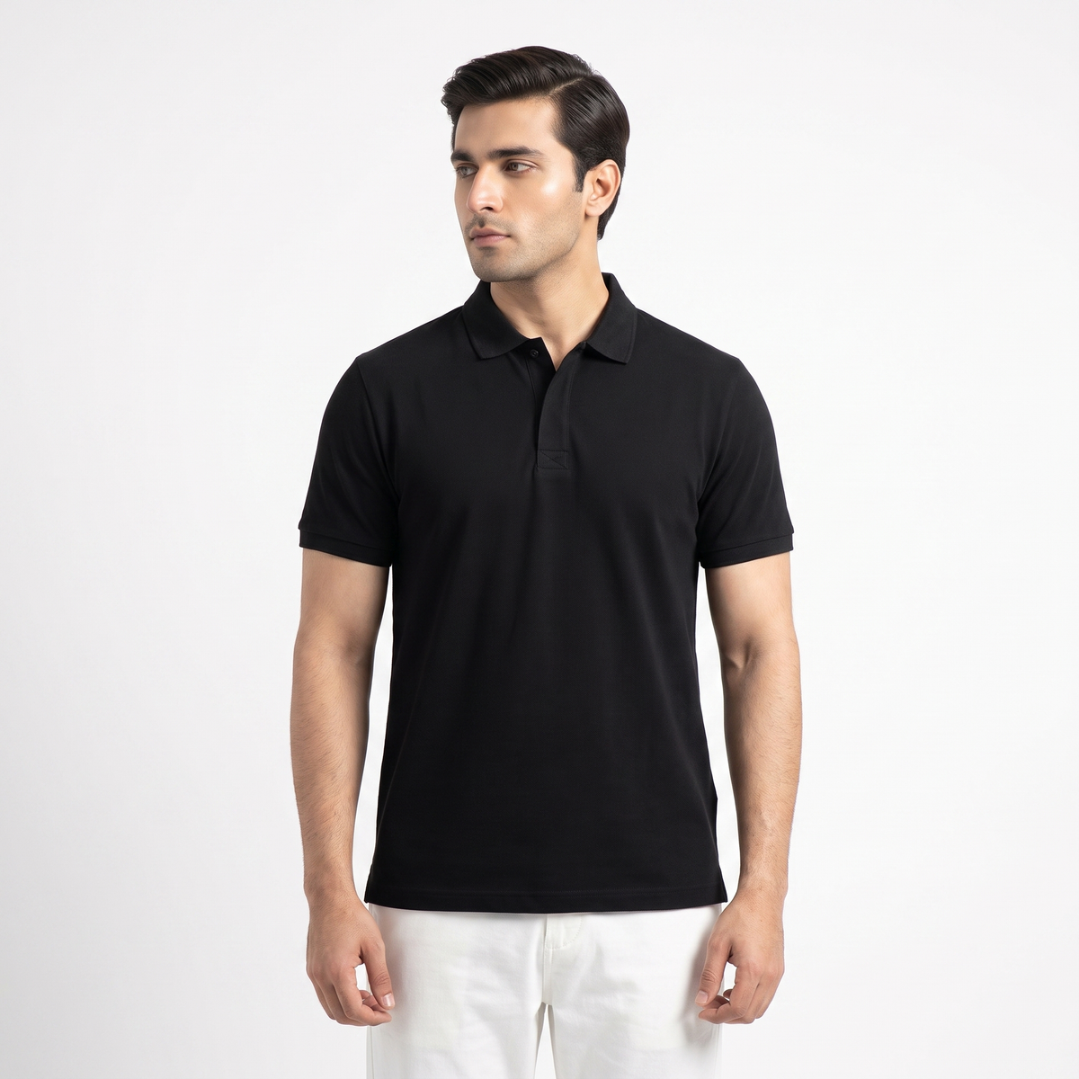 LuxKnit Cotton Polo Shirt in Black Color by Fadano | Buy Signature Polo Shirts for men in Pakistan