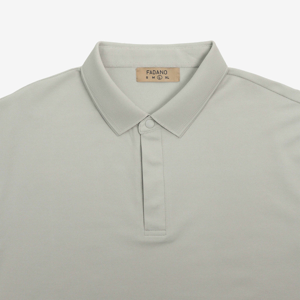 Signature Knit Polo - Light Grey