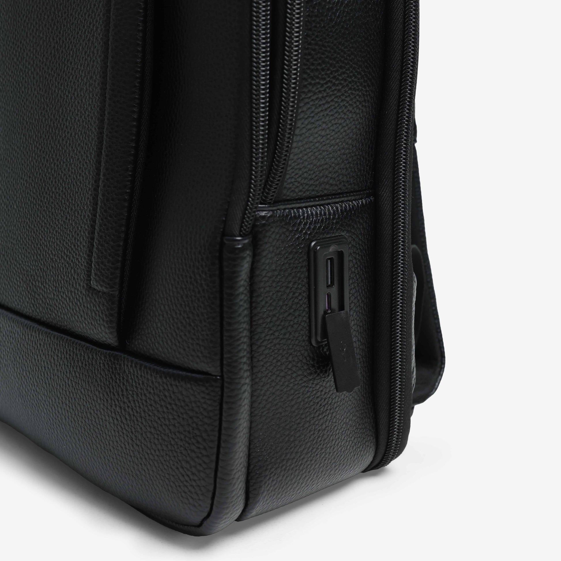 Textured Faux Leather Utility Backpack