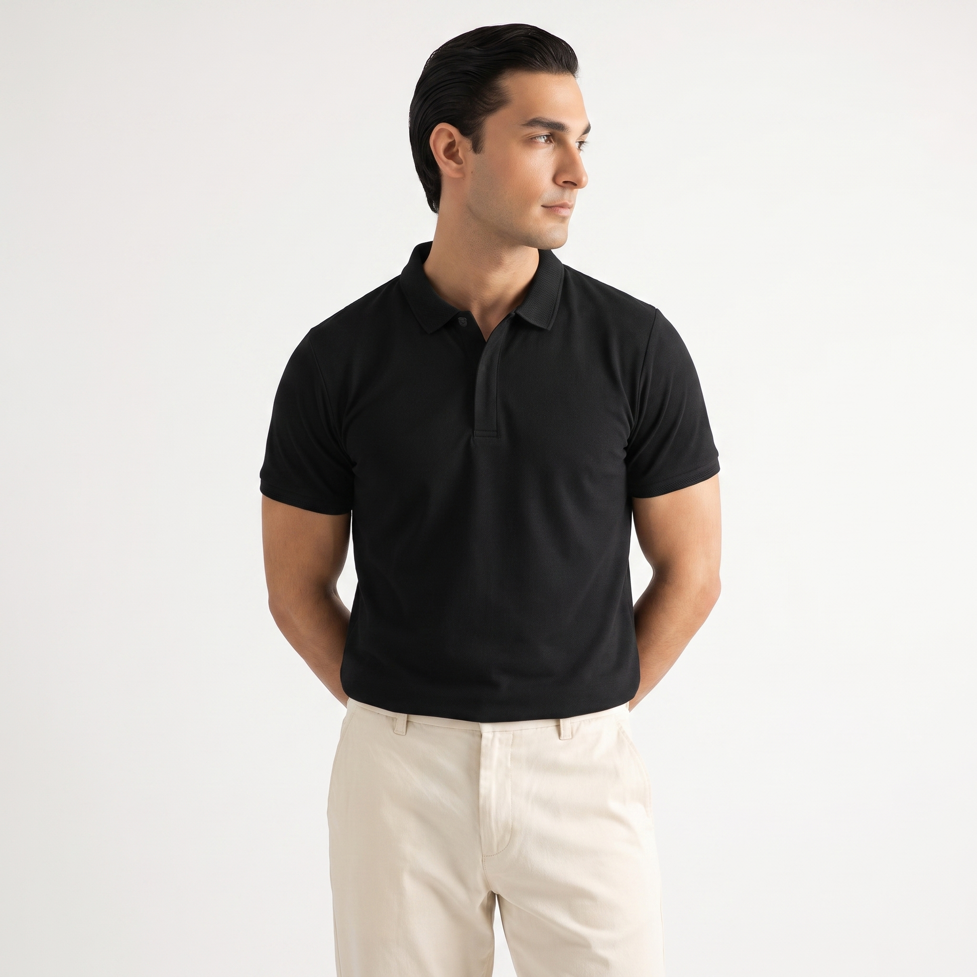Signature Knit Polo - Black