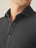Black Slim-Fit Pique Shirt